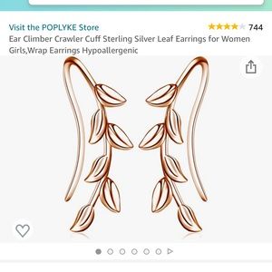 Rose gold leaf earrings